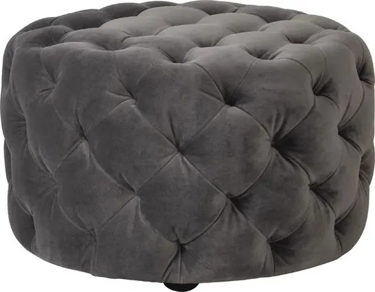 BOXED RENLEY FOOTSTOOL GREY UPHOLSTERY 