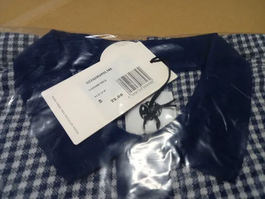 PACKAGED PRETTYGREEN NAVY/CHECK POLO SHIRT - SMALL