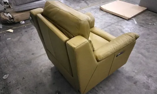 QUALITY DESIGNER MUSTARD LEATHER ELECTRIC RECLINING CHAIR