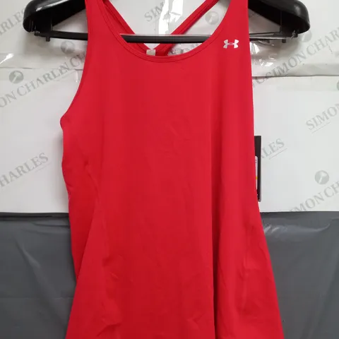 UNDER ARMOUR WOMENS TOP IN RED - MEDIUM