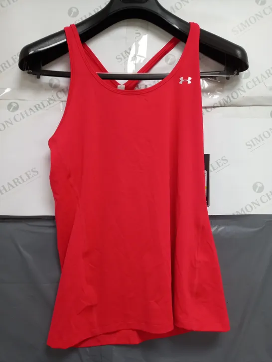 UNDER ARMOUR WOMENS TOP IN RED - MEDIUM