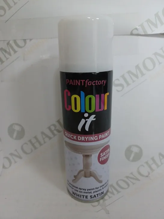 BOX OF 24 PAINT FACTORY COLOUR IT QUICK DRYING PAINT IN WHITE SATIN 