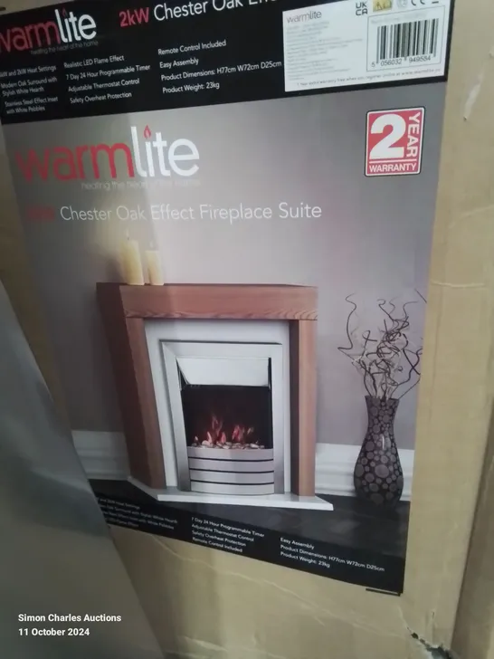 WARMLITE WL45041OAK CHESTER FIREPLACE SUITE - UNPROCESSED RAW RETURN