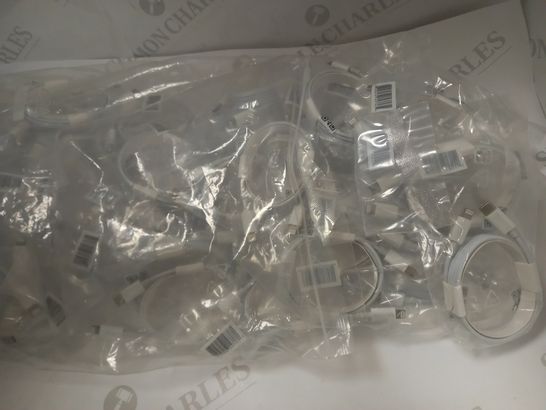 BAG OF APPROXIMATELY 25 USB-C TO LIGHTNING DATA CABLES