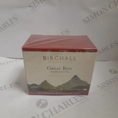 BOX OF 10 (80 BAGS PER BOX) SEALED BIRCHALL GREAT RIFT BREAKFAST BLEND TEA BAGS