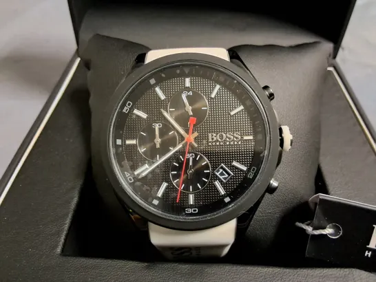 HUGO BOSS ALL STAINLESS STEEL BLACK DIAL GENTS WATCH 