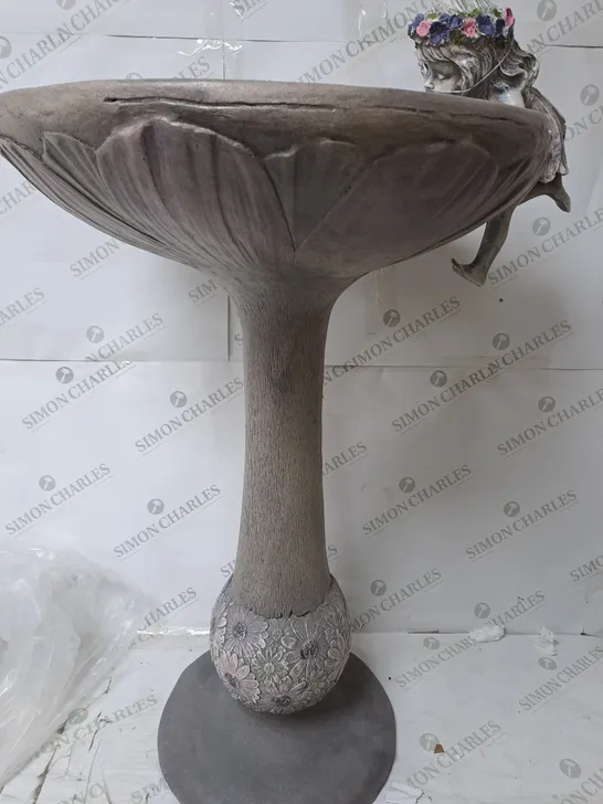 BOXED MY GARDEN STORIES FAIRY BIRD BATH IN GREY - COLLECTION ONLY