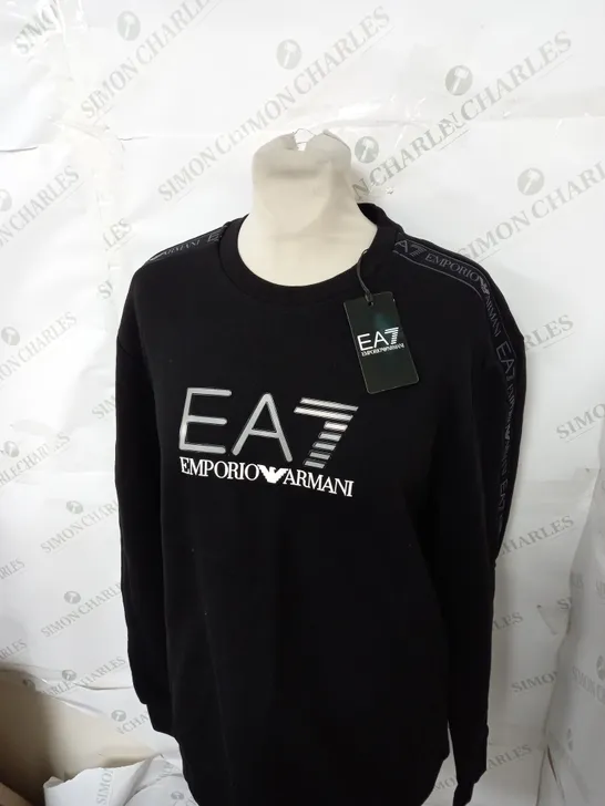 EMPORIO ARMANI LOGO SWEATSHIRT IN BLACK SIZE L