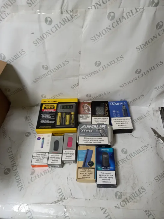 BOX OF APPROXIMATELY 10 ECIG PRODUCTS TO INCLUDE ASPIRE , INNOKIN, VOOPOO