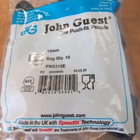 PALLET OF APPROXIMATELY 13 BOXES OF 250 SPEEDFIT JOHN GUEST PM0315SE PUSH FIT FITTINGS