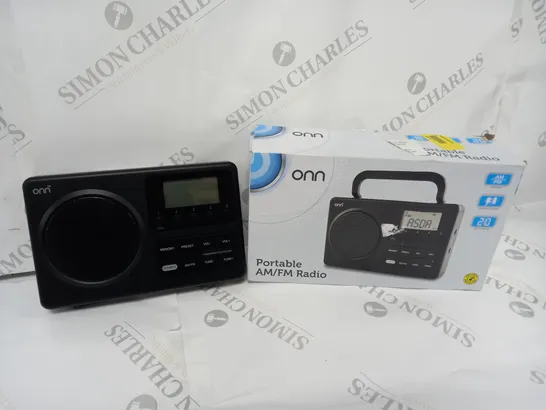 BOXED ONN PORTABLE AM/FM RADIO