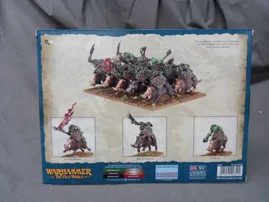 BOXED WARHAMMER THE OLD WORLD ORC & GOBLIN TRIBES ORC BOAR BOYZ MOB 10 MINIATURE SET