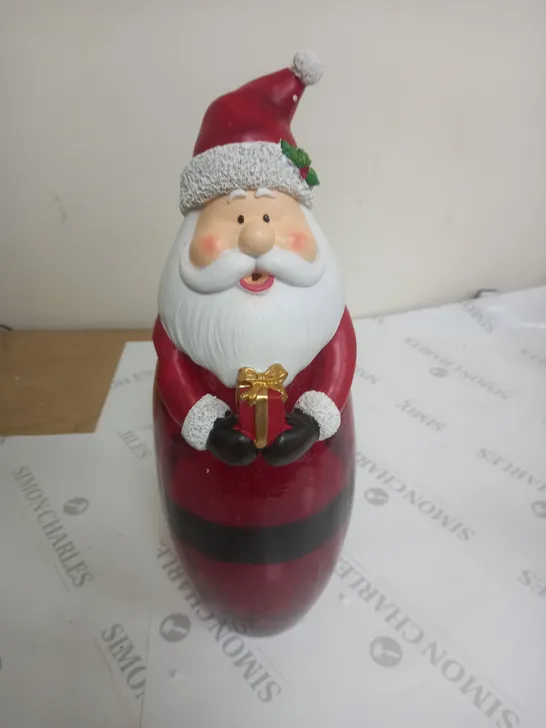 FESTIVE PRE-LIT LARGE GLASS CHRISTMAS CHARACTER - SANTA