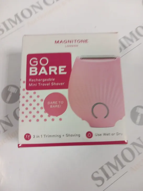 BOXED MAGNITONE LONDON GO BARE RECHARGEABLE MINI TRAVEL SHAVER