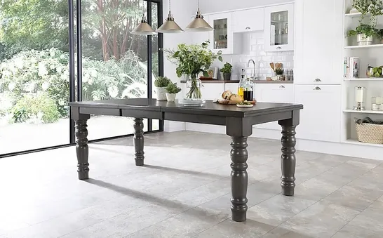 BOXED HAMPSHIRE GREY WOOD EXTENDING DINING TABLE BASE (2 BOXES)