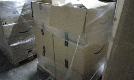 PALLET OF APPROXIMATELY 7 BOXES OF ASSORTED ITEMS INCLUDING METAL WALL MOUNT FOR CAMERA, WELLMET CHANDELIER, DANKHRA GRANDMA GIFT BAG, HANDBOOK OF NEURAL COMPUTING APPLICATIONS 
