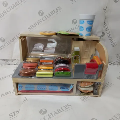 BOXED MELISSA & DOUG WOODEN SLICE & STACK SANDWICH COUNTER