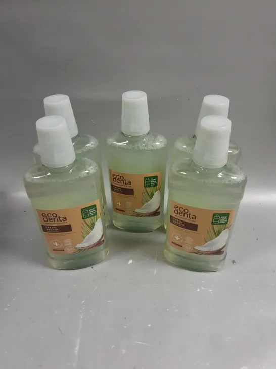 LOT OF 5 ECO DENTA NATURAL MOUTH WASH (500ML) 