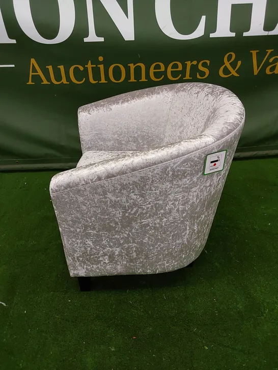 WINCHESTER TUB CHAIR IN SILVER ICE VELVET 