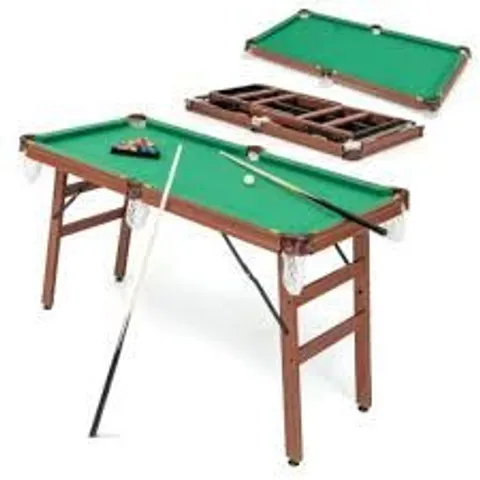 BOXED COSTWAY FOLDING PORTABLE BILLIARDS TABLE GAME SET WITH ADJUSTABLE FOOT LEVELERS