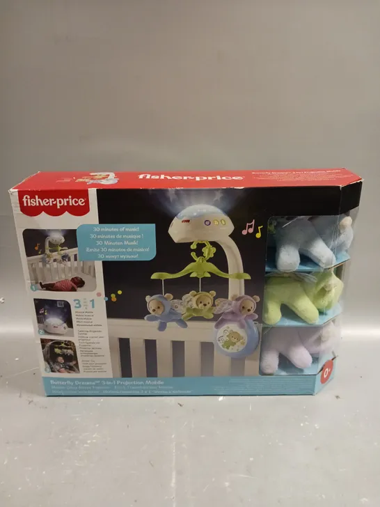 BOXED FISHER-PRICE BUTTERFLY DREAMS 3-IN-1 PROJECTION MOBILE 