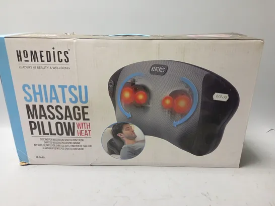 BOXED HOMEDICS HEATED SHIATSU MASSAGE PILLOW