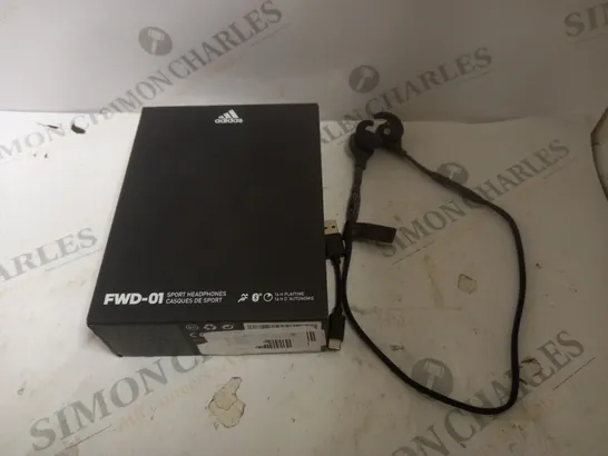 BOXED ADIDAS FWD-01 SPORTS HEADPHONES IN BLACK