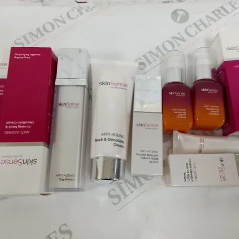 LOT OF 10 ASSORTED SKIN SENSE BEAUTY ITEMS TO INCLUDE DAY AND NIGHT CREAM