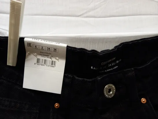 BOX OF APPROX 3 BRAND NEW COTTON:ON LONG STRAIGHT JEANS - BLACK SIZE AUS 6