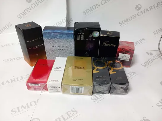APPROXIMATELY 10 ASSORTED FRAGRANCES TO INCLUDE; BEAUTY ANGEL, SCENTIALS, BUGATTI, ROCHAS AND GIVENCHY
