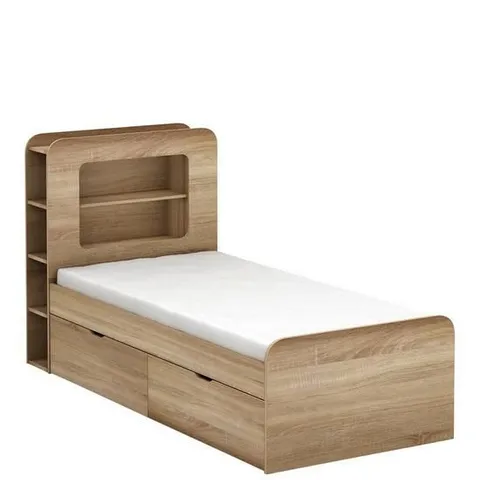 BOXED GRADE 1 ASPEN OAK SINGLE STORAGE BED (2 BOXES)