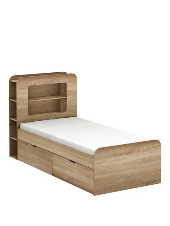 BOXED GRADE 1 ASPEN OAK SINGLE STORAGE BED (2 BOXES)