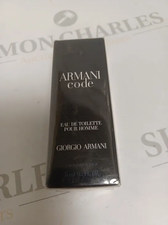 BOXED AND SEALED ARMANI CODE EAU DE TOILETTE GIORGIO ARMANI 15ML