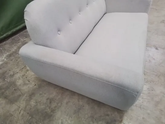 DESIGNER TWO SEATER SOFA LIGHT GREY FABRIC 