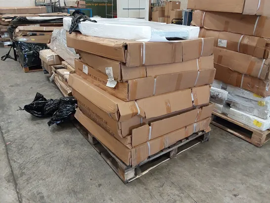 PALLET OF AQUALINE SHOWER CABIN PARTS AND 1 CAVALIER QUADRANT SHOWER TRAY