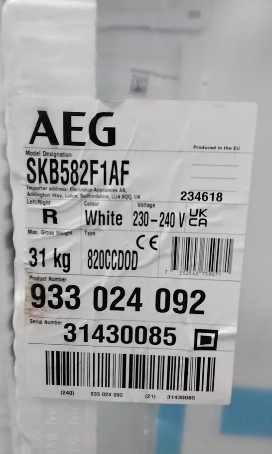 AEG SKB582F1AF SMALL FRIDGE RRP £467.00