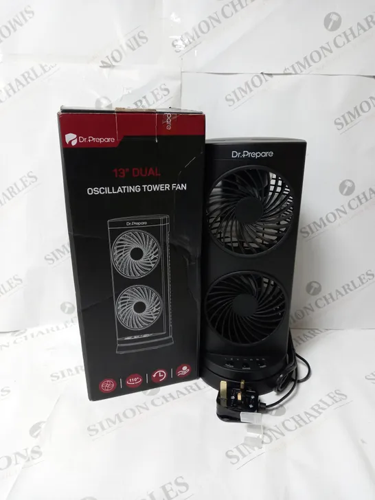 BOXED DR PREPARE 13 INCH DUAL OSCILLATING FAN 