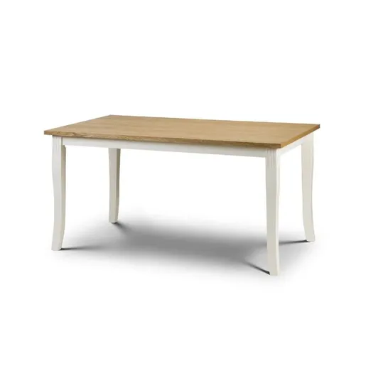 BOXED CONKLIN SOLID OAK/IVORY DINING TABLE (1 BOX)