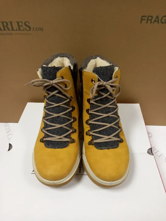 RIEKER LACE BOOT YELLOW - SIZE 6