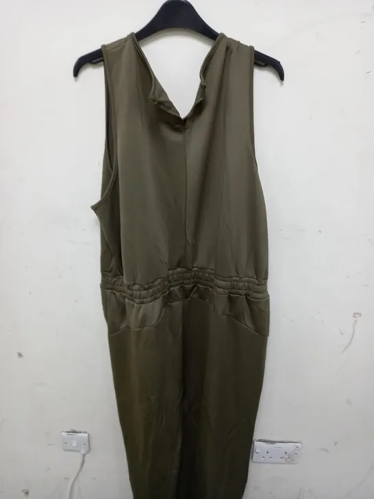 DESIGNER LADIES FULL LENGTH JUMPSUIT IN OLIVE GREEN - XL