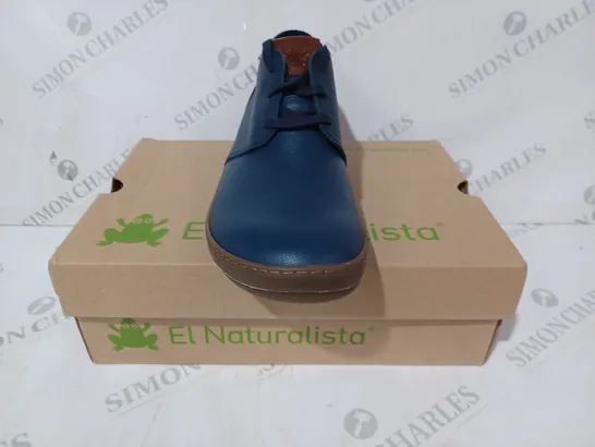 BOXED PAIR OF EL NATURALISTA SHOES IN NAVY EU SIZE 45