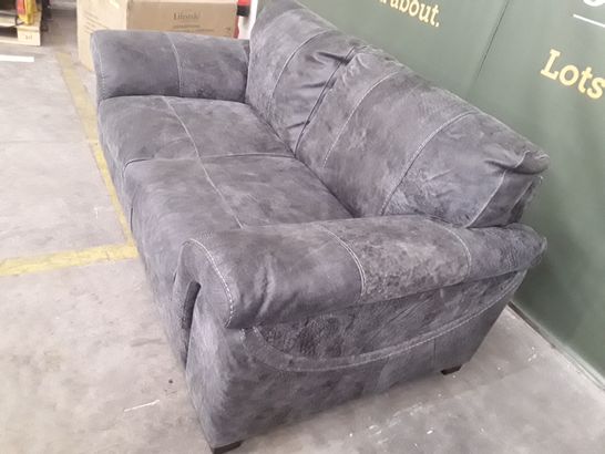 QUALITY GUY GREY FAUX LEATHER TWO SEATER SOFA