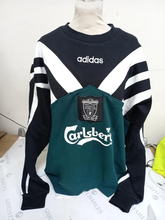 ADIDAS LIVERPOOL CLASSIC SWEATER IN BLACK/GREEN/WHITE - LARGE