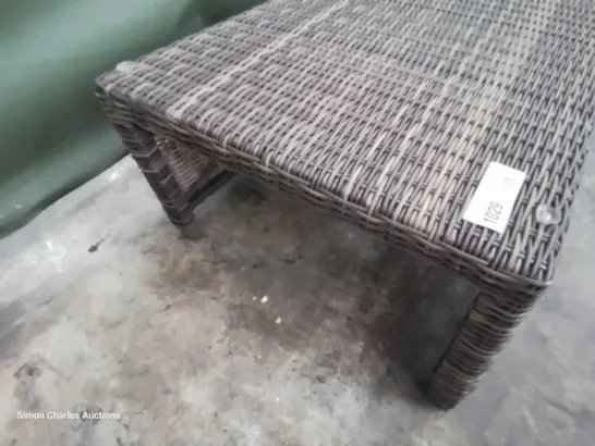 BROWN RATTAN COFFEE TABLE