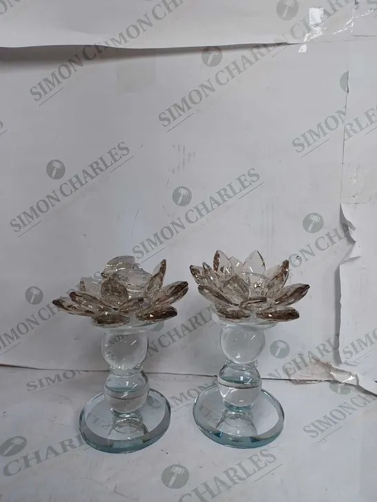 JM BY JULIEN MACDONALD LIFTED GLASS CANDLE HOLDERS 