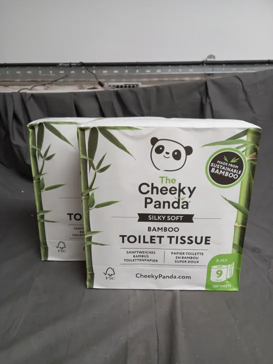 THE CHEEKY PANDA 3-PLY SILKY SOFT BAMBOO TOILET TISSUE X2 PACKS X18 ROLLS