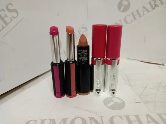 LOT OF 5 GIVENCHY LIPSTICKS