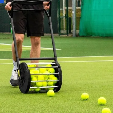 BOXED VERMONT TENNIS BALL ROLLER MOWER & HOPPER