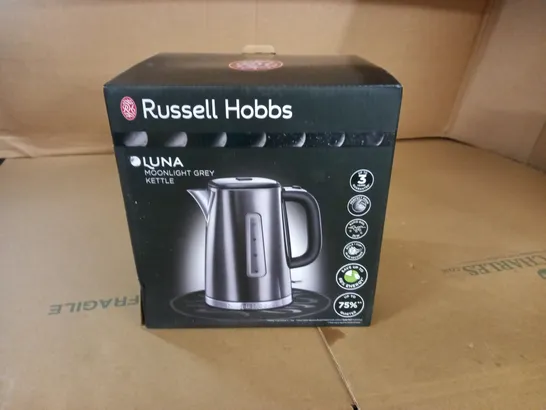 BOXED RUSSELL HOBBS LUNA KETTLE IN MOONLIGHT GREY