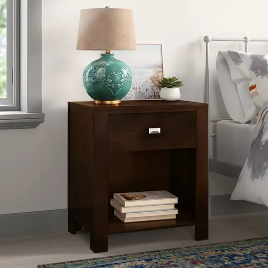 BOXED DELA ROSA SOLID WOOD BEDSIDE TABLE (1 BOX)